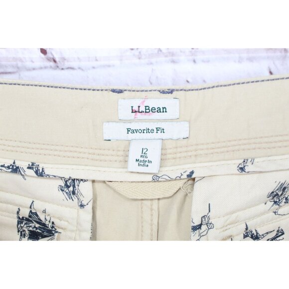 LL Bean Stretch Canvas Cargo Pants Mid Rise Straight Leg Boulder Size 12 - Picture 7 of 11